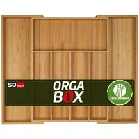 SO-TECH® Besteckeinsatz ORGA-BOX® III Universal Bambus Besteckkasten verstellbar (1 St), geölt, 5 - 7 Fächer, Breite 350 - 580 x Tiefe 470 mm
