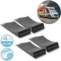 STAHLWERK Auffahrrampe Reifenschoner Standplatten GT-18 ST 4er Set Reifenschuhe Unterlegkeil