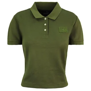 Puma x Rihanna Fenty Damen Olivgrünes Cropped Polo-Shirt