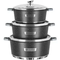 Scheffler Topf-Set 6/8-tlg Kochtopf Set Induktions Antihaftbeschichtung Töpfe Set, Aluminium (Töpfe in mehreren Größen, Topfset), Aluminium Topf