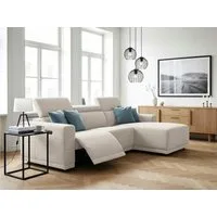 OTTO home Ecksofa LEOON L-Form, 255 cm - elektr. Relaxfunktion, mit USB A/C-Anschluss. Federkern, verstellbaren Kopfstützen, Webstoff