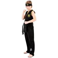Fyasa Kostüm Karate Kostüm Schlangen König mit schwarzem Gürtel für Kinder