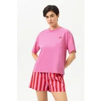 Mey Pyjamaoberteil Mey T-Shirt Serie Solid Love Uni T-Shirt (1-tlg) Modernes Shirt, Rundhals, Baumwolle, kleiner Print