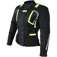 Alpha Speeds Motorradjacke Damen Motorrad Textil Jacke Biker wasserdicht Jacke mit Protektoren (Innenjacke ist trennbar: All Season) Reflektierende Elemente, SLIM, Fluoreszent Grün