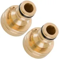 Poppstar Anschlussstück, 2x Wasserhahn-Verbinder für Schlauch (3/4" IG auf Steckkupplung)