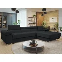 MIRJAN24 Ecksofa Torezio Mini Cord, mit Bettkasten und Schlaffunktion, Einstellbare Kopfstützen, 280x170x70-90 cm
