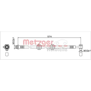 Metzger Bremsschlauch hinten links Range 4111760