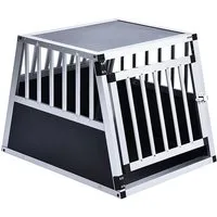 HOME DELUXE Hunde-Transportbox Alu SKITO, verschließbar, Hundetransportbox Aluminium Hundebox Kofferraum