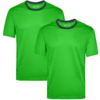 James & Nicholson Laufshirt Doppelpack Herren Kurzarm Laufshirt Running T-Shirt JN472 (Doppelpack, 2er-Pack) Atmungsaktiv und Feuchtigkeitsregulierend