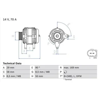 Bosch Lichtmaschine Seat Skoda VW 0986048891