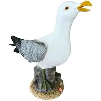 Online-Fuchs Dekofigur Möwe Fiete für außen geeignet - Martime Dekoration, Teichdeko (Gartenfiguren), 28 cm groß