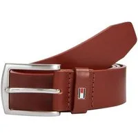 Tommy Hilfiger Ledergürtel DENTON 3,5 cm breit Robuster Ledergürtel mit Flag-Label, silberne Schnalle, verstellbar