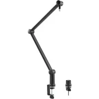 LogiLink Mikrofonständer AA0127 Professioneller Mikrofonarm, (1-tlg), an den Gelenken verstellbar 3/8" + 5/8" Scherenarm Aufhängungsfedern 360°