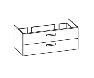 Artiqua 412 Waschtischunterschrank für Connect E8158, E8136, Sangallo Grau quer, 412-WU2L-I53-7152-4 412-WU2L-I53-7152-432