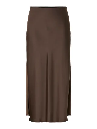 Y.A.S - YASPELLA HW MIDI SKIRT S. NOOS Chocolate Brown - Gr. - L