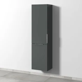 Sanipa 3way Stauraumschrank mit 1 Tür und 1 Wäschekorbklappe, Anthrazit-Matt UM18422