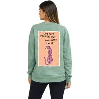 Worldclassca Longsweatshirt Worldclassca Oversized Sweatshirt "LEOPARD" Print Langarm Pullover Neue Kollektion - Stilvolle und gemütliche Casual Mode für Damen