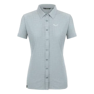 SALEWA - Puez Minicheck Dry'ton Kurzarm Damen T-Shirt - Grau (Gr.34)