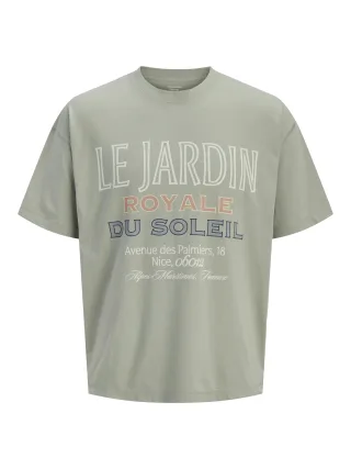 JACK&JONES - JORMENTON TYPO FRONT TEE SS CREW NECK Seagrass - Gr. - S