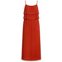 ITALY VIBES Plisseekleid - Maxi-Kleid Damen - langes Abendkleid mit Spaghettiträgern ONE SIZE - passend für Größen S-L