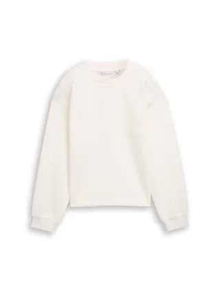 Denim Tom Tailor - Sweatshirt mit Rundhalsausschnitt off white - Gr. - M