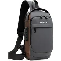 Blusmart Umhängetasche Brusttasche Sling Bag mit USB-Ladeanschluss (Passwortschutz Crossbody Bag, Wasserdicht), Für Reisen Wandern mehrere Taschen Sling Daypacks
