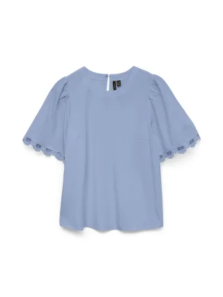 VERO MODA - VMSANA 2/4 TOP WVN Brunnera Blue - Gr. - M
