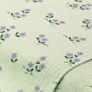 Musselin/Doppel-Gaze "Blümchen", mint-color