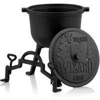 BBQ-Toro Grilltopf Zauberkessel "Wizard", 4 Liter, Gusseisen Kochtopf mit drei Beinen, De, Gusseisen
