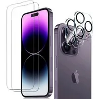 MSM Displayschutzglas 2X Schutzglas (Display + Kamera) für iPhone 14 Pro Max Panzerfolie