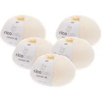 Rico Design 5 x RICO BABY CLASSIC DK Häkelwolle, 330 m