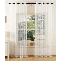 Gardinenbox Gardine (2 St), Ösen, transparent, Polyester, Netz Struktur Netzvorhang 203522
