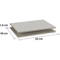 rauch Einlegeboden Zubehör für Rauch-Schränke Garderobe Kleiderschrank Schrank (inklusive Befestigungselemente), 2er-Set Breite 63 cm, Tiefe 40 cm MADE IN GERMANY