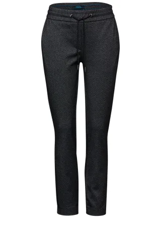 CECIL - Hose im Herringbone Look deep charcoal grey - Gr. - 28