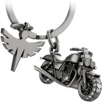 FABACH Schlüsselanhänger Chopper Motorrad mit Schutzengel - Engel Glücksbringer Motorradfahrer