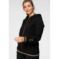 H.I.S Kapuzensweatjacke mit metallisch glänzenden Details, Große Größe