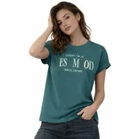 SUBLEVEL T-Shirt Damen Shirt Turn-Up Ärmel Weiches Basic Shirt Rundhals Kurzarm Baunwolle Modal Mix, super soft, unifarben, markenlogo