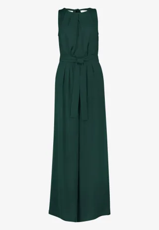 zero - Eleganter Jumpsuit mit weitem Bein und Bindegürtel grün - Gr. - 42