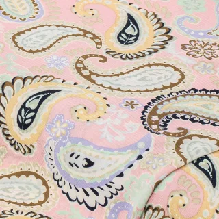 Viskose-Blusenstoff/Javanaise "Paisley", rosa-color