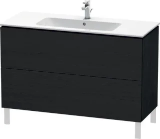Duravit L-Cube Waschtischunterbau bodenstehend Eiche Schwarz Matt 1220x481x704 mm - LC662801616 LC662801616