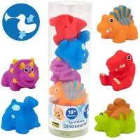 Idena Badespielzeug Spritztier-Set Dinosaurier 5-teilig, Badespielzeug-Set Wasserspielzeug Badewannenspielzeug