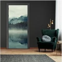 Wallarena Türtapete Selbstklebend Wald Landschaft 3D Effekt Fototapete für Tür, 91x211 cm, Glatt, Landschaft, Türtapete Selbstklebend