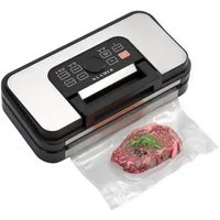 KLAMER Vakuumierer für trockene & feuchte Lebensmittel sowie Sous Vide - doppelte Versie…, 125W, Temp.-Überwachung, Cutter, 95 kPa, doppelte Versiegelungsnaht