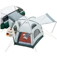Skandika Buszelt Pitea Dome Protect Vorzelt für Auto, CUV, Bus, Minivan, Kuppelzelt, Personen: 4 (Vollständig eingenähter Zeltboden, UPF: 50+, 2,2 m Stehhöhe), freistehend, wasserfest, 3000mm Wassersäule, 2,2m Stehhöhe Moskitonetz