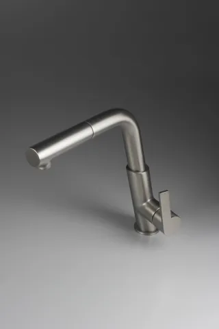 Neuesbad Serie 600 Küchenarmatur mit rechteckigem herausziehbarem Auslauf, Oberfläche: Titanium NB1BQS_D73M1
