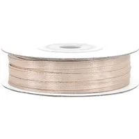 Creativery Satinband, Satinband 3mm x 50m Rolle Sand Beige