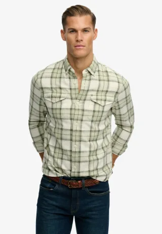 Superdry - The Merchant Store - Kariertes Hemd zedernholz kariert salbei - Gr. - XL