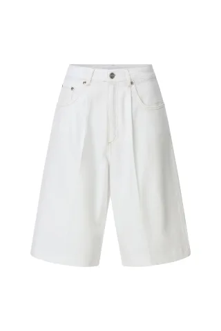 Rich & Royal - Denim bermuda with pleat white stone - Gr. - 40