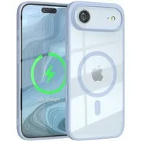 EAZY CASE Handyhülle Transparente Hülle mit MagSafe für iPhone Air 6,5 Zoll, Softcase, Schutzhülle mit Displayschutz, stoßfest, kratzfest, Hellblau