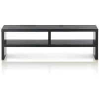 KHG TV-Board TV-Schrank Schwarz mit 2 offenen Fächern 140x45x35 cm (Kompaktes Lowboard mit viel Stauraum, stabile Konstruktion, 1 St., Kabelmanagement durch offene Fächer, vielseitig einsetzbar), offene Fächer